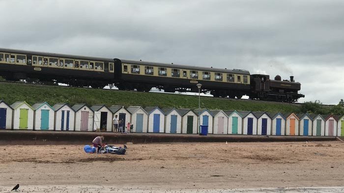 The train passes by - walking from Preston to Goodrington Sands