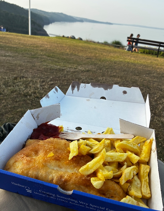 Fish and chips by the seaside