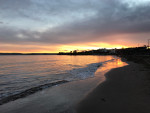 Sunset on the beach by Torre Abbey
